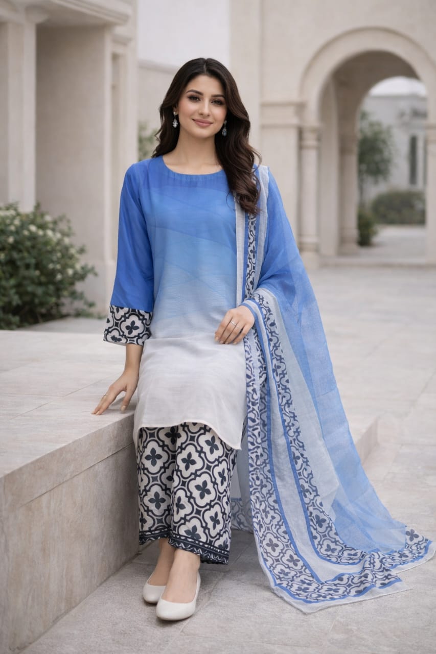 ☁️ Femmi Prets Cloud 3 Piece Premium 4 Season Bana Dora Lawn Suit – Stitched Pakistani Dress for Women | All Sizes Available