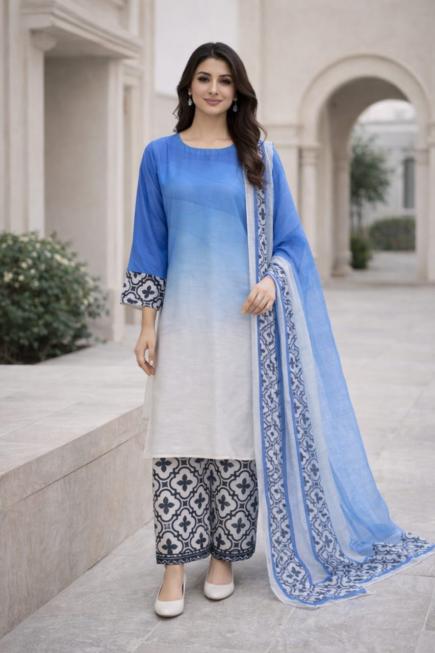 ☁️ Femmi Prets Cloud 3 Piece Premium 4 Season Bana Dora Lawn Suit – Stitched Pakistani Dress for Women | All Sizes Available