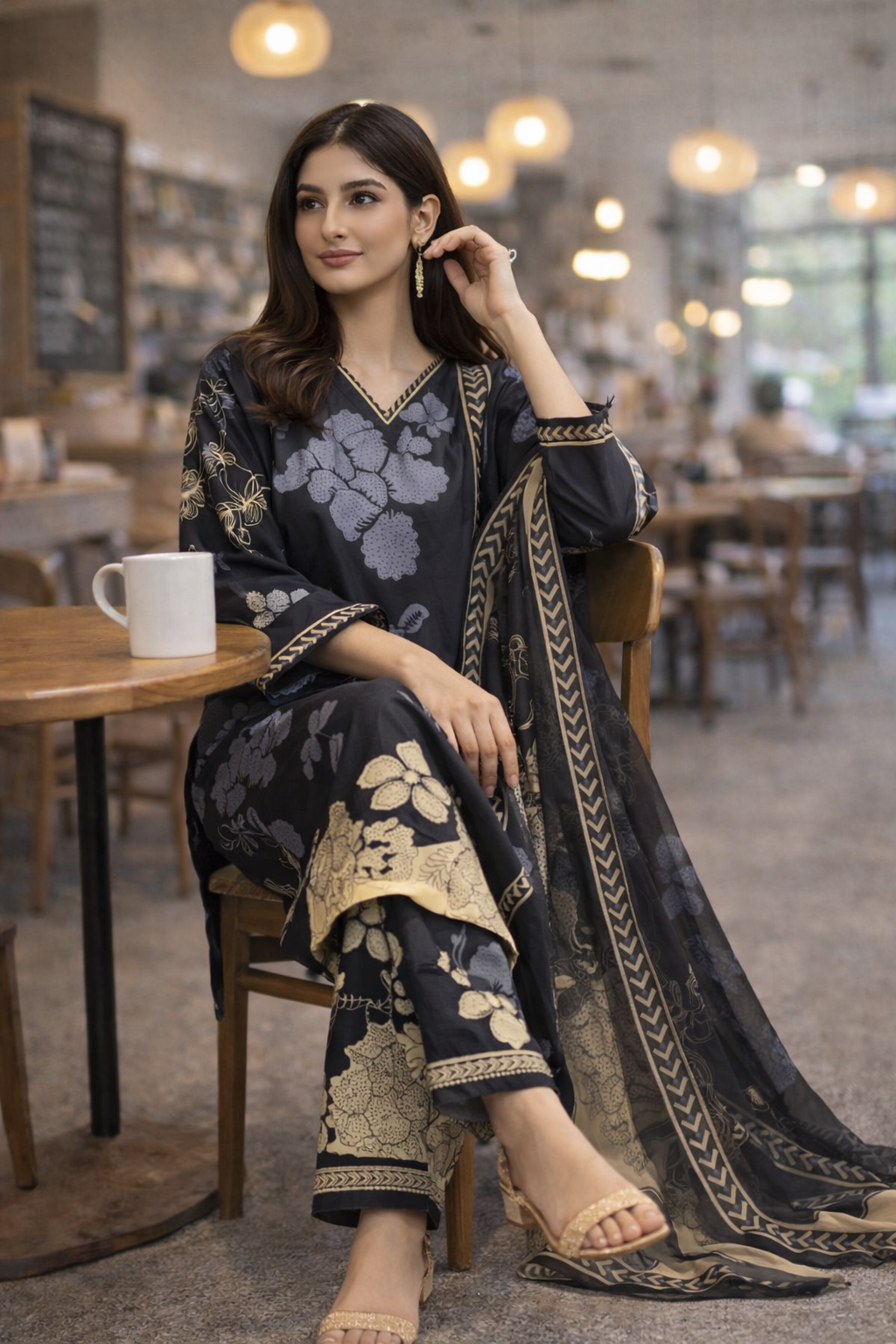 🌸 Zaira 3 Piece Premium 4 Season Suit – Stitched Lawn Dress for Women | Femmi Prets 👗✨