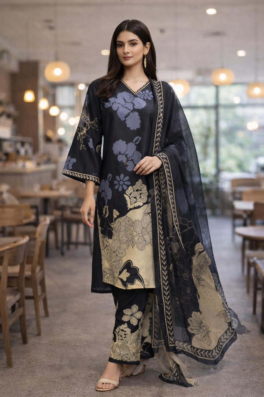 🌸 Zaira 3 Piece Premium 4 Season Suit – Stitched Lawn Dress for Women | Femmi Prets 👗✨